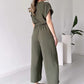 40%OFF💖 Femeii V-Neck cu mânecă scurtă Casual Jumpsuit