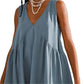 💗Women's V-Neck Sleeveless Vest Loose rochie plisată👗