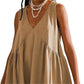 💗Women's V-Neck Sleeveless Vest Loose rochie plisată👗