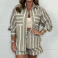 🌞Doamnelor de vară Casual Stripe două piese Set💗