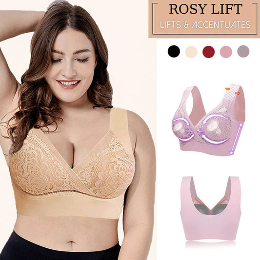 [Cadou special]  Comfort Extra Elastic încrucișat Suport fără fir Lace Bra pentru Plus Dimensiune