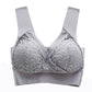 [Cadou special]  Comfort Extra Elastic încrucișat Suport fără fir Lace Bra pentru Plus Dimensiune
