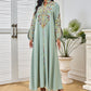 Rochie elegantă verde deschis cu broderie rafinată