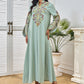 Rochie elegantă verde deschis cu broderie rafinată