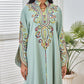 Rochie elegantă verde deschis cu broderie rafinată