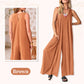 Femeii Casual V-Neck Sleeveless Wide Leg Jumpsuit