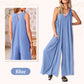 Femeii Casual V-Neck Sleeveless Wide Leg Jumpsuit