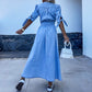 👗Rochie denim cu nasturi și gât în V pentru femei✨