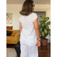 💖Set elegant din două piese, cămașă cu mânecă scurtă din in și bumbac și pantaloni cu picior lat
