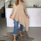 Doamnelor casual tricot solid neregulate pulover cu gât rotund