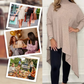 Doamnelor casual tricot solid neregulate pulover cu gât rotund