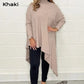 Doamnelor casual tricot solid neregulate pulover cu gât rotund