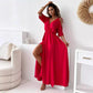 【💖2024 Produse noi】👗Femeii Elegant Sexy V gât Side Slit rochie