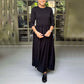 Elegant solid culoare rotund gât A-line rochie plisată