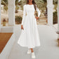Elegant solid culoare rotund gât A-line rochie plisată