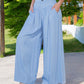 Talie înaltă fermoar Wide Leg Denim Femei pantaloni