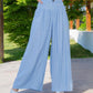 Talie înaltă fermoar Wide Leg Denim Femei pantaloni