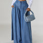Talie înaltă fermoar Wide Leg Denim Femei pantaloni