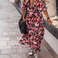 Femeii vrac V-Neck Floral Flowy rochie
