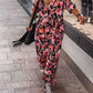 Femeii vrac V-Neck Floral Flowy rochie