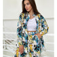 Set casual de pantaloni cu picior lat și cămașă cu flori