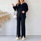 💖Set din două piese pentru femei Comfort Ribbed Knit Slit