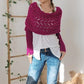 Femeii tricotate Cut-Out șal Poncho Wrap