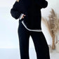 Set din două piese tricotate casual de culoare solidă