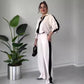 🌸 Topuri cu fermoar la rever pentru femei ＆ Set de pantaloni 2 piese