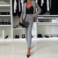 Set blazer cu pieptar dublu și pantaloni croiți pentru femei