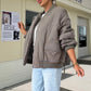 Culoare solidă vrac gros cald Bomber Jacket