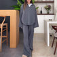 ✨Set 2 piese top cu dungi și pantaloni cu picioare largi