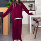 ✨Set 2 piese top cu dungi și pantaloni cu picioare largi