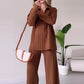 ✨Set 2 piese top cu dungi și pantaloni cu picioare largi