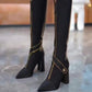Pointed Toe Chunky Heel Knee High Boots✨