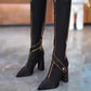 Pointed Toe Chunky Heel Knee High Boots✨