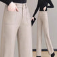 Pantaloni căptuși pentru femei-Pantaloni termici pentru femei cu talie înaltă și picioare drepte