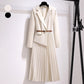 Transport gratuit📦Rochie blazer plisată asimetrică patchwork cu curea