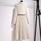 Transport gratuit📦Rochie blazer plisată asimetrică patchwork cu curea