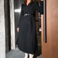 Transport gratuit📦Rochie blazer plisată asimetrică patchwork cu curea