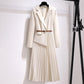 Transport gratuit📦Rochie blazer plisată asimetrică patchwork cu curea