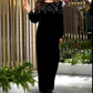 Rochie cu gât rotund și mânecă lungă Extra Long Rhinestone Embellished