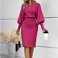 💖Rochie tricotată elegantă, set din două piese