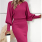 💖Rochie tricotată elegantă, set din două piese