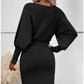 💖Rochie tricotată elegantă, set din două piese