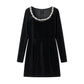 ✨Rochie elegantă cu gât pătrat și mânecă lungă