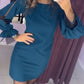 Rochie din plasă cu mânecă lungă și gât rotund