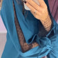 Rochie din plasă cu mânecă lungă și gât rotund