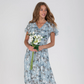 💐Rochie lungă cu mânecă scurtă și imprimeu floral
