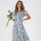 💐Rochie lungă cu mânecă scurtă și imprimeu floral